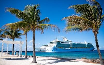 Cruise ship beach view
